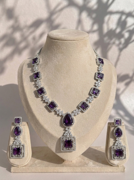 BLUE AMERICAN DIAMOND NECKLACE