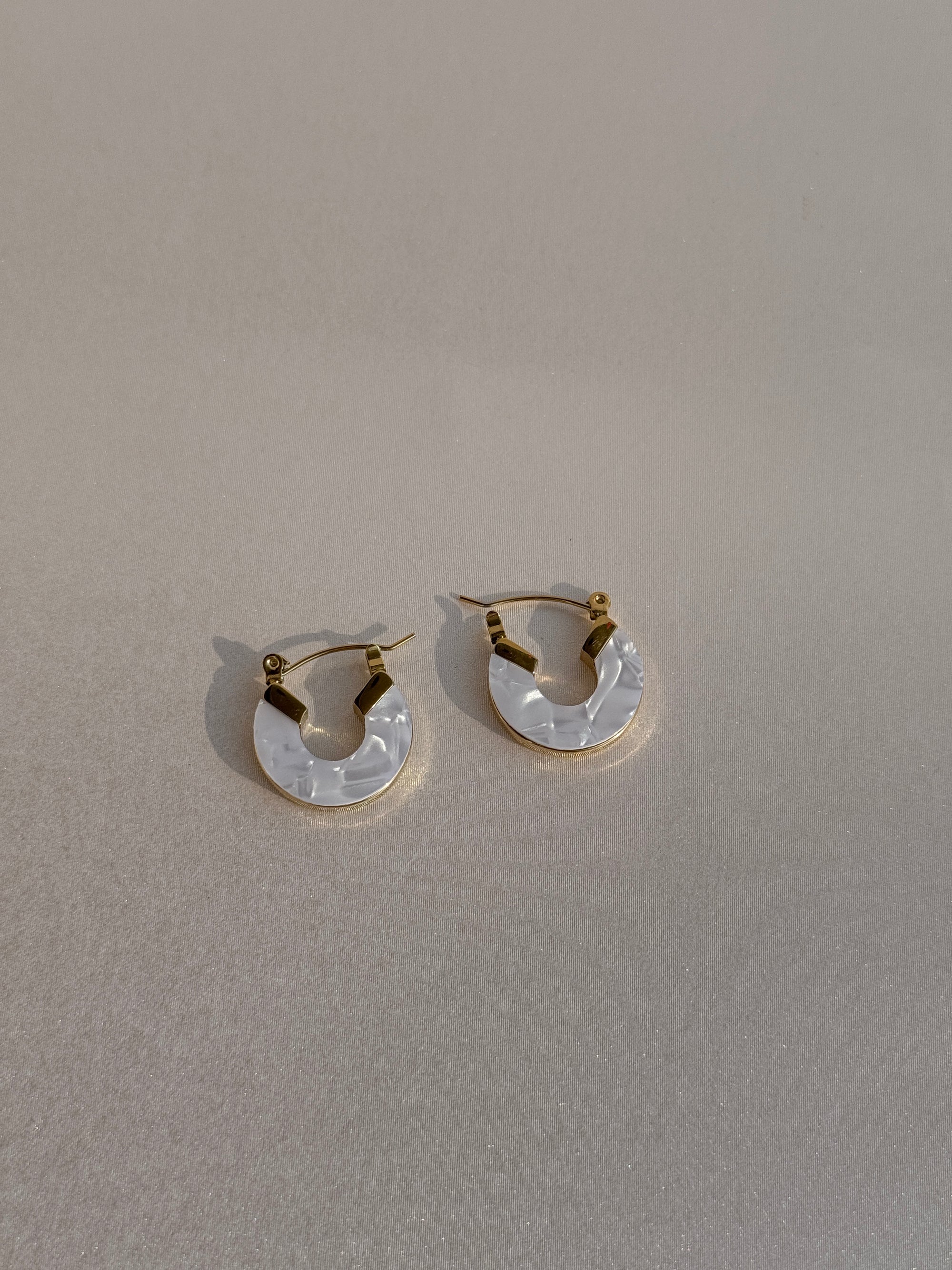 MOP GOLD PLATED HOOPS