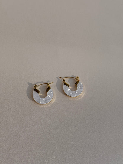 MOP GOLD PLATED HOOPS