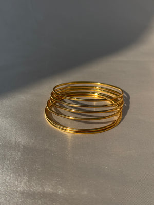 THIN MICRO GOLD PLATED BANGLES - 1MM