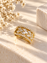 Elara Baguette Luxe Statement Ring
