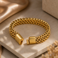 MENS 18k GOLD PLATED LOCK BRACELET