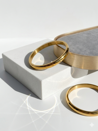 MENS 22K GOLD PLATED PLAIN KADA - 8Mm