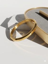 MENS 22K GOLD PLATED ANTI TARNISH KADA - 8 MM