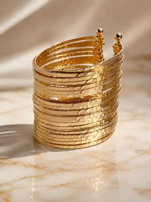 WIDE OPEN 18k BANGLE CUFF BRACELET
