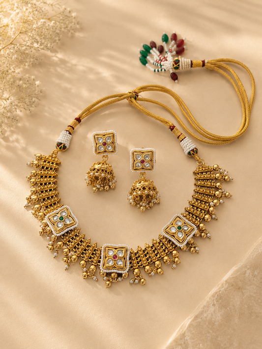 ANTIQUE GOLD PLATED CHOKER