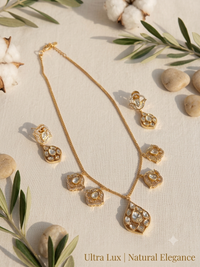 GOLD PLATED MOISSANITE POLKI NECKLACE