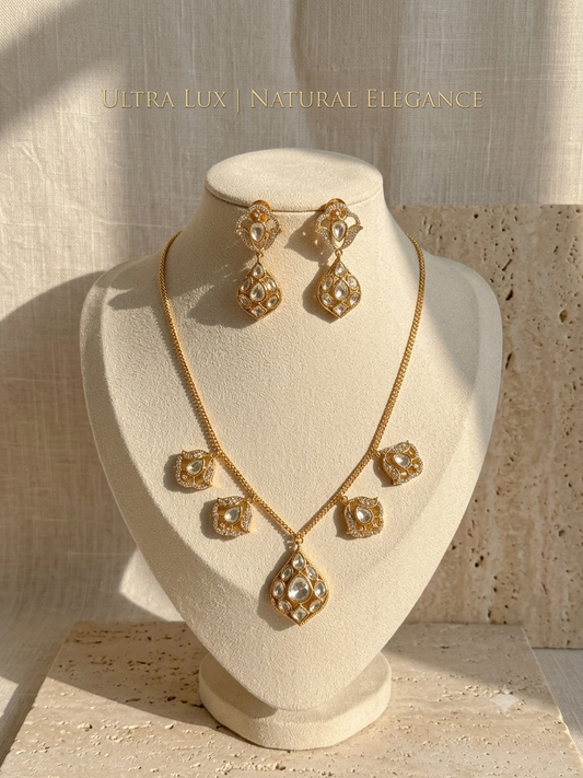 GOLD PLATED MOISSANITE POLKI NECKLACE