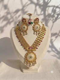 Royal Heritage Antique Long Micro Gold Plated Necklace Set