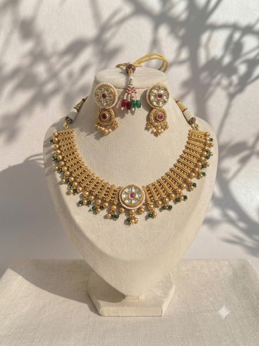 TRADITIONAL ANTIQUE GOLD PLATED CHOKER