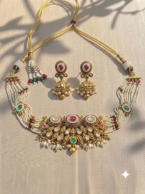ANTIQUE KUNDAN GOLD PLATED NECKLACE
