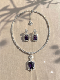 LAVENDER STATEMENT AD NECKLACE