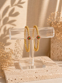 ANTIQUE EMERALD AND RUBY STONE BANGLES