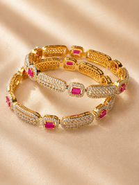 ANTIQUE RUBY ZIRCON BANGLES