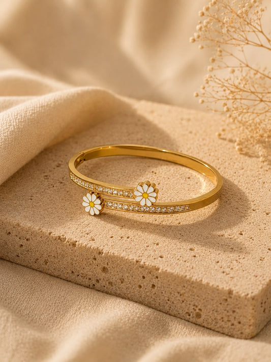 FLOWER 18k GOLD PLATED BRACELET