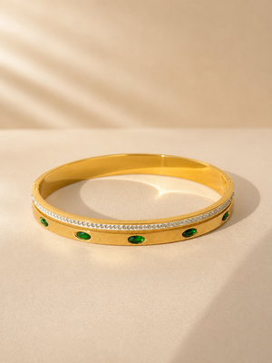 EMERALD 18K GOLD PLATED ANTI TARNISH BRACELET