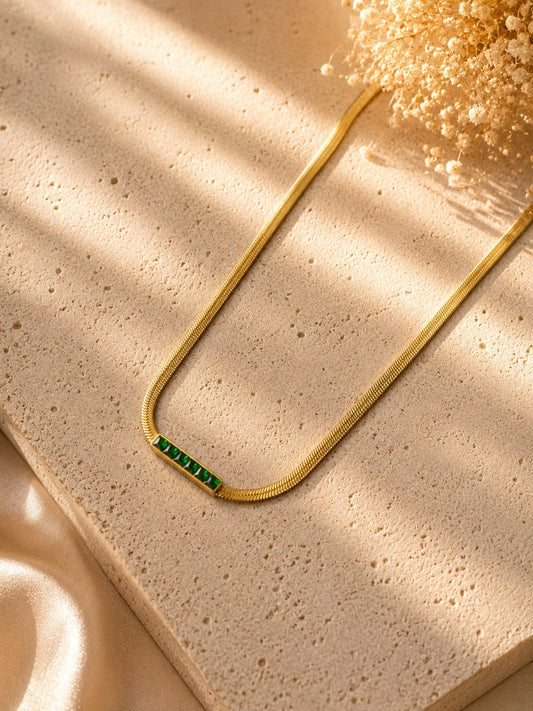 18K BOLD EMERALD GOLD PLATED CHAIN