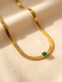 EMERALD 18k GOLD PLATED CHAIN