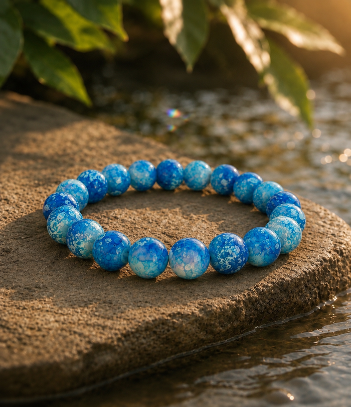 Aqua Serenity Natural Stone Bracelet – Balance, Protection & Inner Peace — natural origin