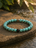 Turquoise & Lava Stone Anchor Bracelet