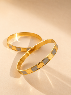 DUAL TONNE MICRO GOLD PLATED ANTIQUE BANGLES