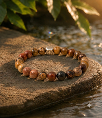 Earth & Spirit Mahogany Obsidian & Bronzite Faith Bracelet