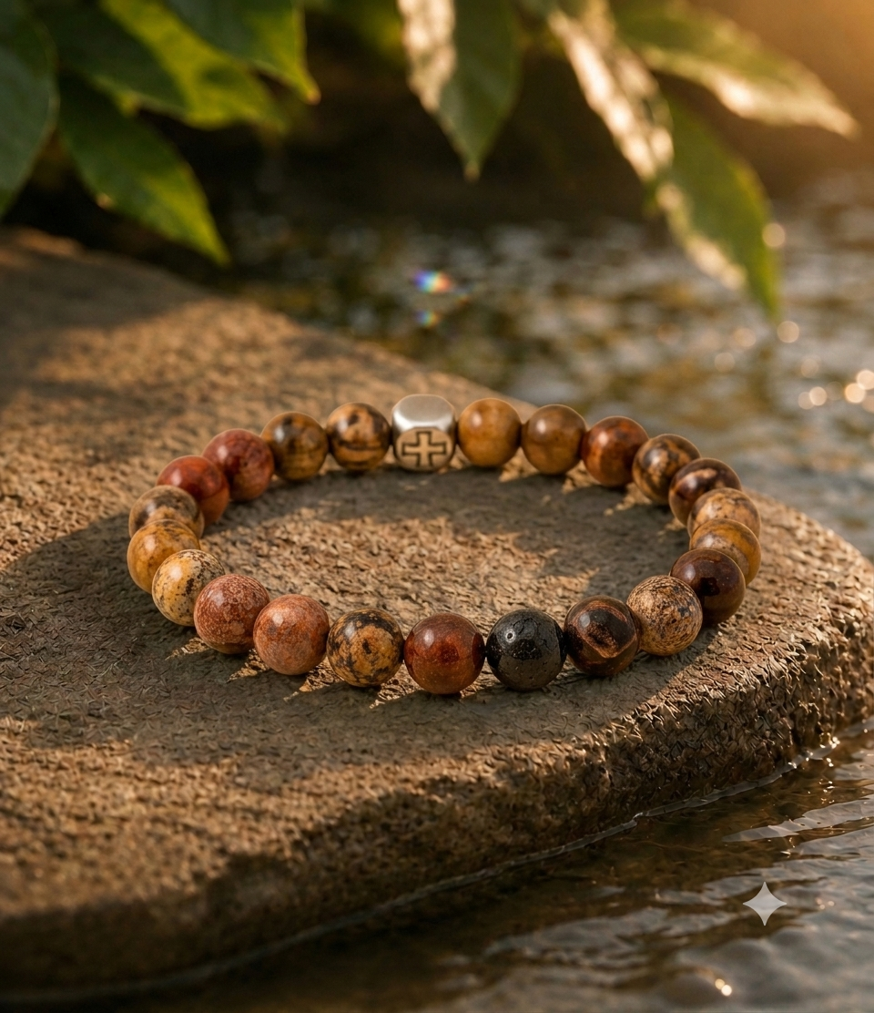 Earth & Spirit Mahogany Obsidian & Bronzite Faith Bracelet