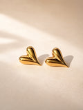 18k ANTI TARNISH GOLD PLATED HEART EARRINGS