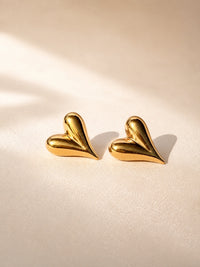 18k ANTI TARNISH GOLD PLATED HEART EARRINGS