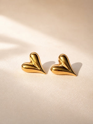 18k ANTI TARNISH GOLD PLATED HEART EARRINGS