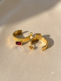RUBY 18K GOLD PLATED EARRINGS
