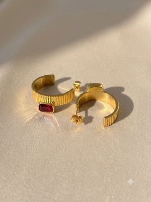 RUBY 18K GOLD PLATED EARRINGS