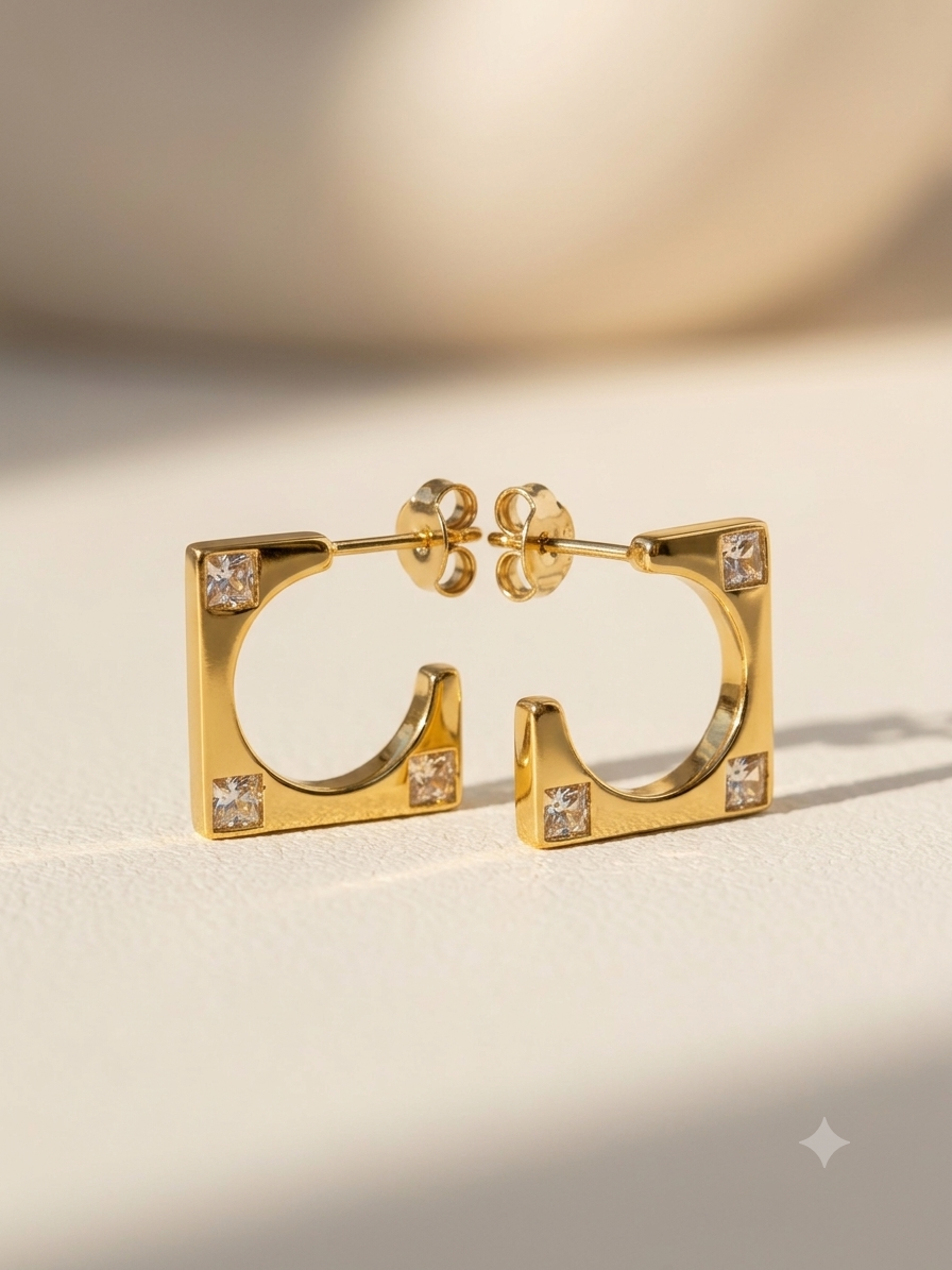 18K GOLD PLATED ANTI TARNISH EARRINGS
