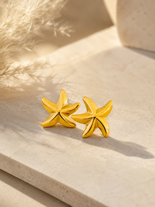 18k ANTI TARNISH GOLD PLATED STAR EARRINGS