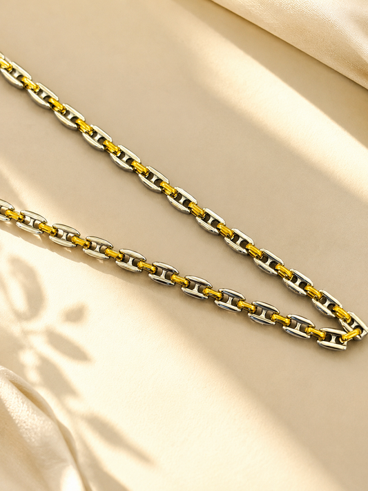 Aurex Dual-Tone Chain — 18K Gold Finish