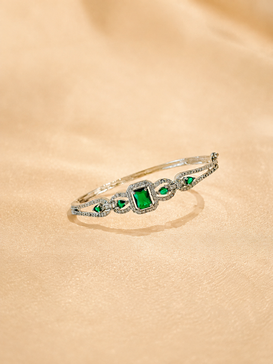 EMERALD CZ STERLING SILVER BRACELET