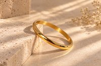 MENS 22K GOLD PLATED PLAIN KADA - 8Mm