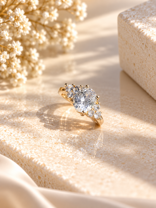 Celeste Solitaire Bloom Ring