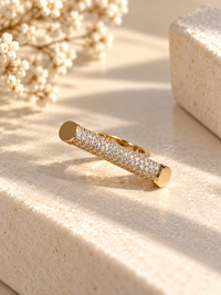 Celestia Pavé Cuff Gold Plated Ring