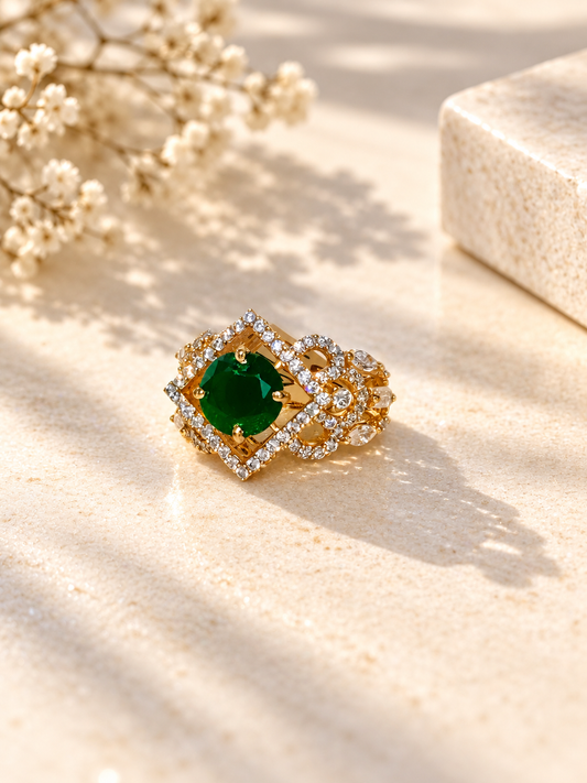 Emerald Royale Luxe Cocktail Ring