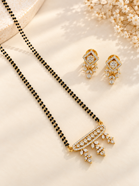 CZ MICRO GOLD PLATED MANGAL SUTRA