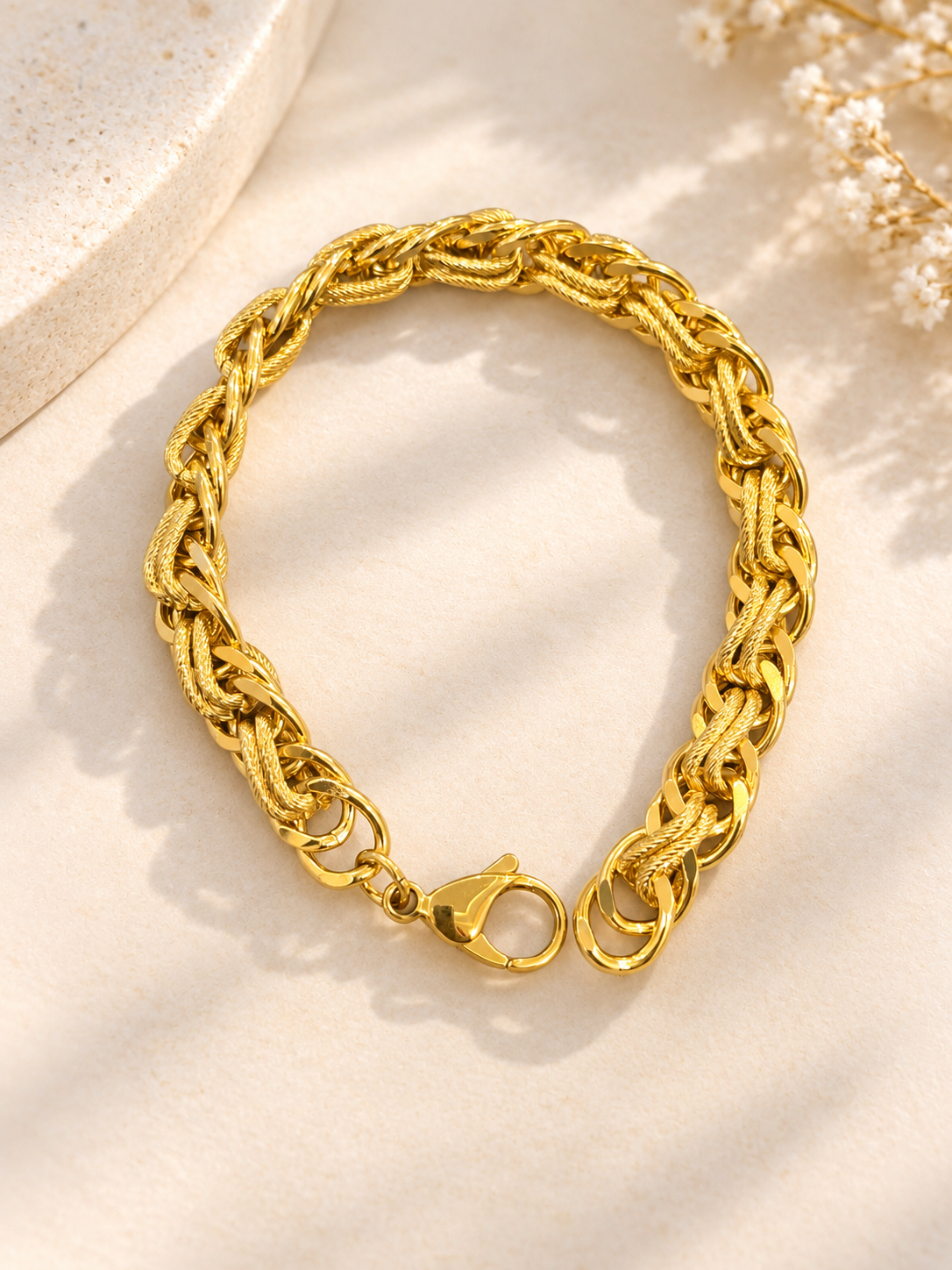Royal Rope Link — 18K Gold Plated Men’s Bracelet