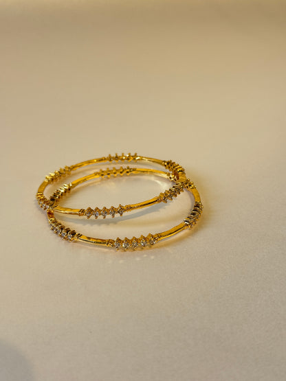 ZIRCON MICRO GOLD PLATED ANTI TARNISH BANGLES