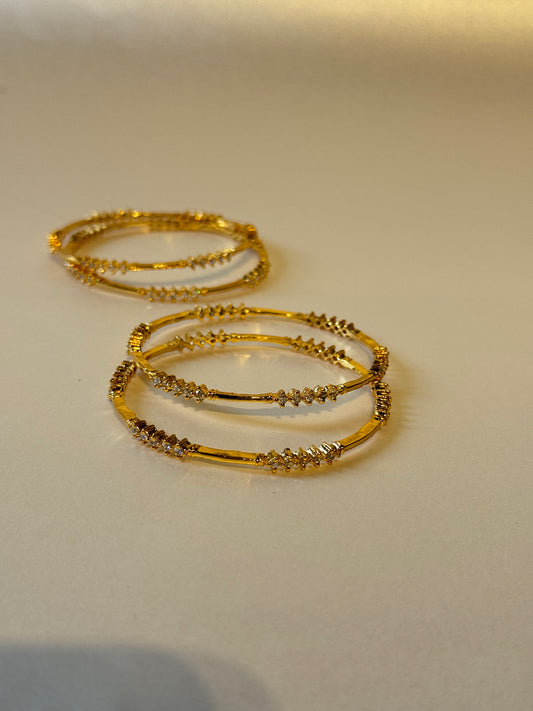ZIRCON MICRO GOLD PLATED ANTI TARNISH BANGLES