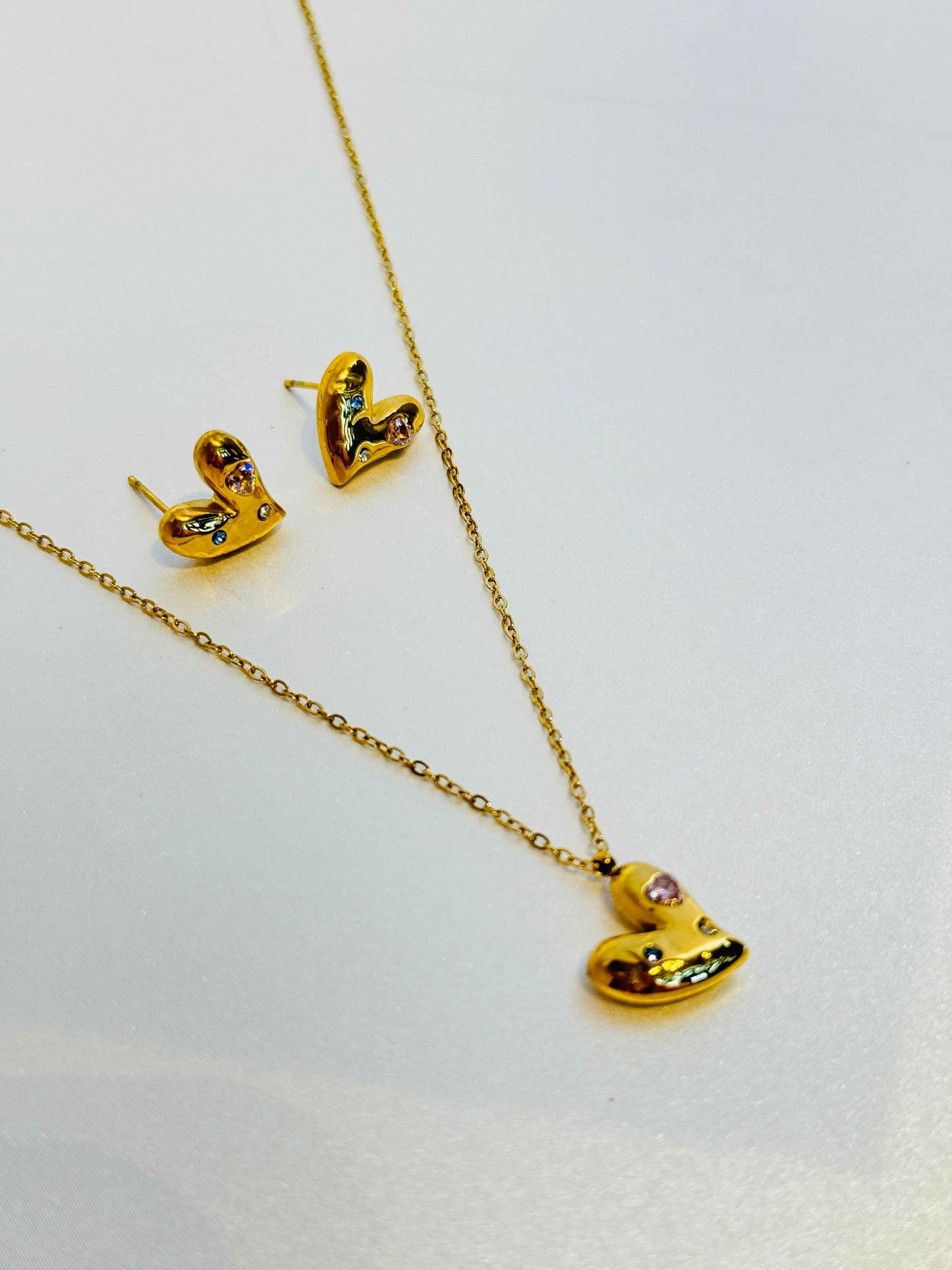 GOLD PLATED 18K ANTI TARNISH CHAIN WITH EARRINGS