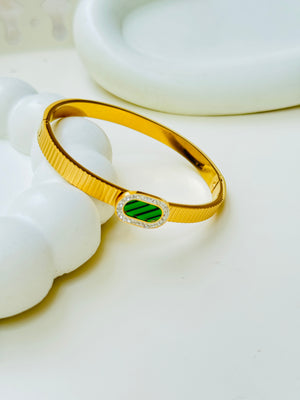 18K MICRO GOLD PLATED EMERALD BRACELET