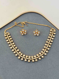 GOLD MOISSANITE POLKI NECKLACE SET