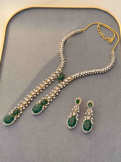 EMERALD STATEMENT DROP NECKLACE SET