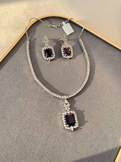 LAVENDER STATEMENT AD NECKLACE