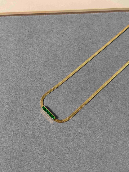 18K BOLD EMERALD GOLD PLATED CHAIN